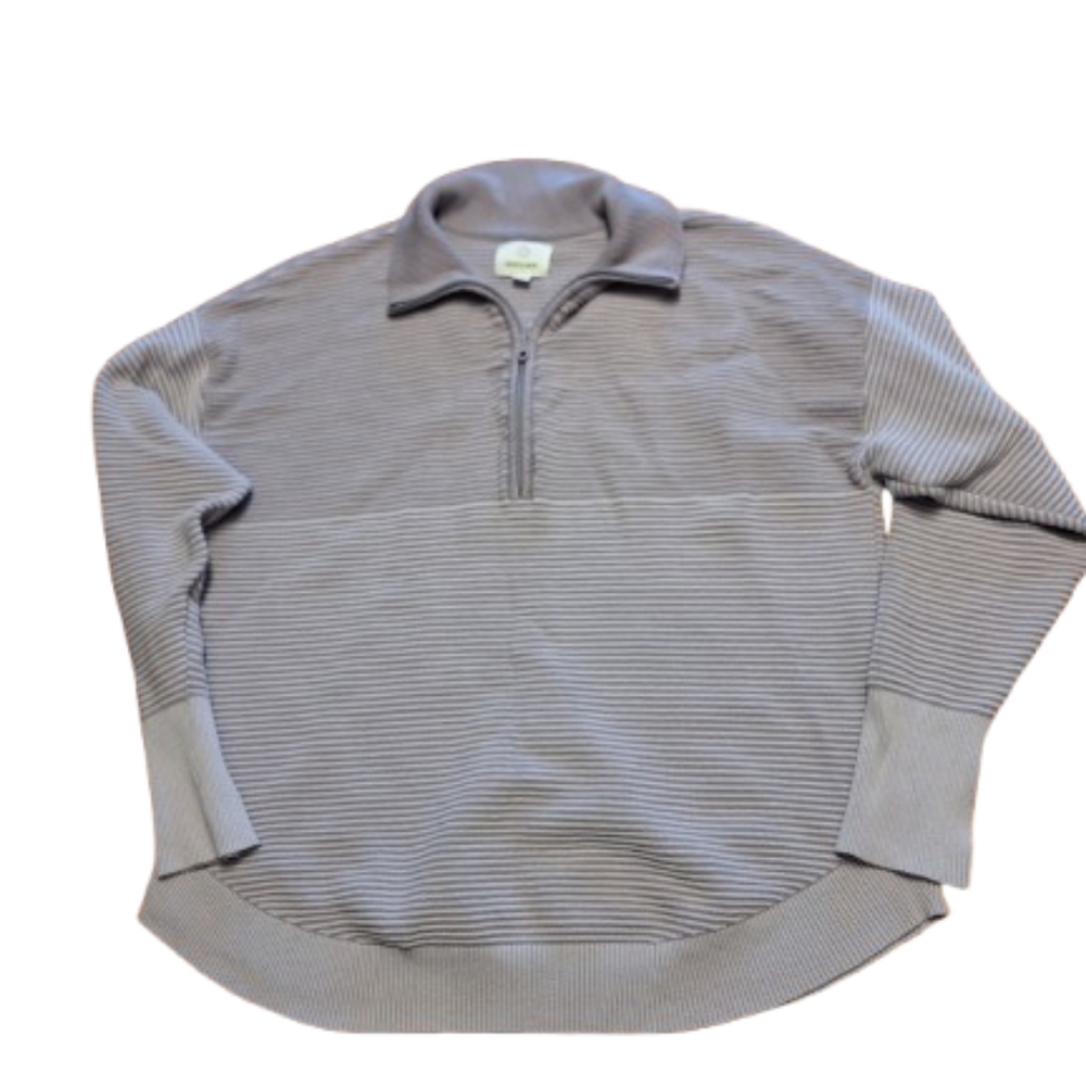Offline by Aerie Quarter Zip Sweatshirt with Ribb Detail, Size Large